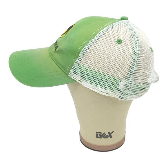 John Deere Patch Logo Mesh Strapback Cap Trucker Farmer Baseball Hat - Picture 6 of 12